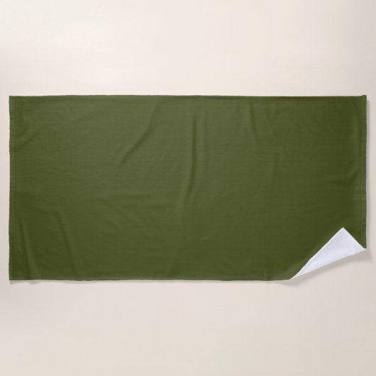 Serviette De Plage Couleur solide verte de l'Armée (Devant)