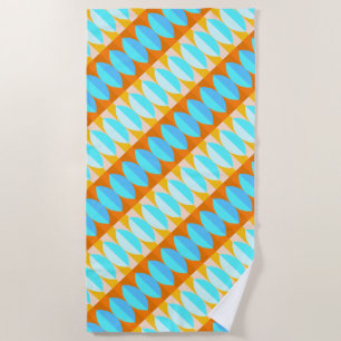 Serviette De Plage Couleur Turquoise Bleu Orange Jaune Motif