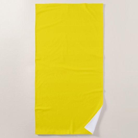 Serviette De Plage Couleur uni jaune canari (Devant)