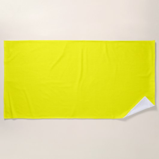 Serviette De Plage Couleur uni jaune néon (Devant)