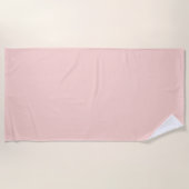Serviette De Plage Couleur Uni Rose Pâle Clair (Devant)