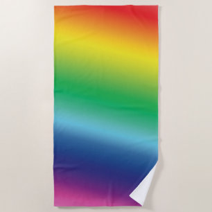 Serviette De Plage Couleurs arc-en-ciel moderne gay pride drapeau mot