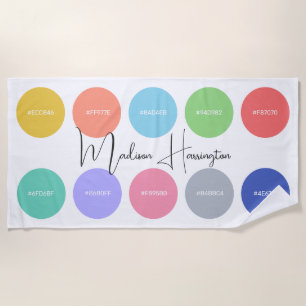 Serviette De Plage Couleurs avec codes hexadécimaux Concepteur de nom