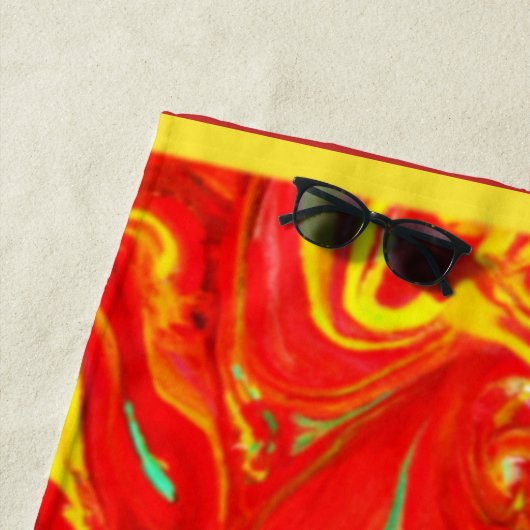 Serviette De Plage Couleurs chaudes Art Motif. Acheter maintenant (En situation)