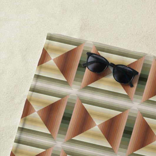 Serviette De Plage Couleurs D'Art Motif Brown, Vert Et Tan (En situation)