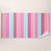 Serviette De Plage Couleurs de bonbons rayures (Devant)