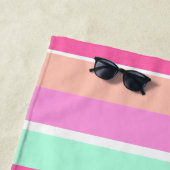 Serviette De Plage Couleurs de bonbons rayures (En situation)