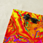 Serviette De Plage Couleurs de lave audacieuses Design abstrait (En situation)