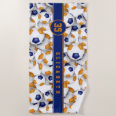 Serviette De Plage Couleurs de l'équipe de football masculin des fill (Devant)