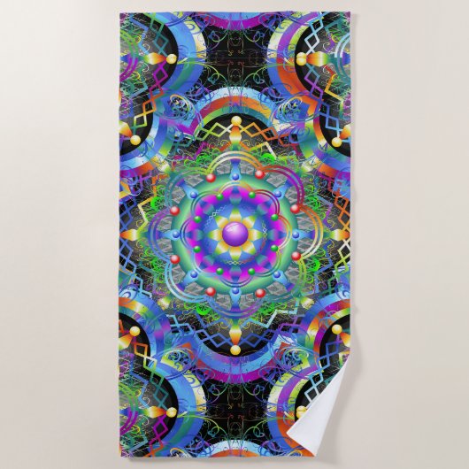 Serviette De Plage Couleurs de l'Univers Mandala (Devant)