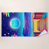 Serviette De Plage Couleurs de plage Lune (Devant)