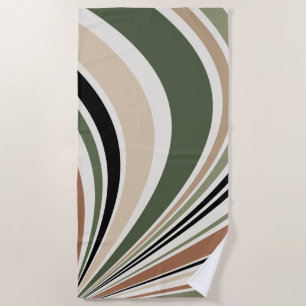 Serviette De Plage Couleurs de terre colorées vibes rétro