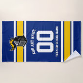 Serviette De Plage Couleurs d'équipe et mascotte personnalisées (Devant)