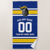 Serviette De Plage Couleurs d'équipe et mascotte personnalisées (Devant)