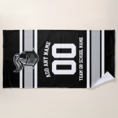 Serviette De Plage Couleurs d'équipe et mascotte personnalisées (Devant)