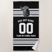 Serviette De Plage Couleurs d'équipe et mascotte personnalisées (Devant)