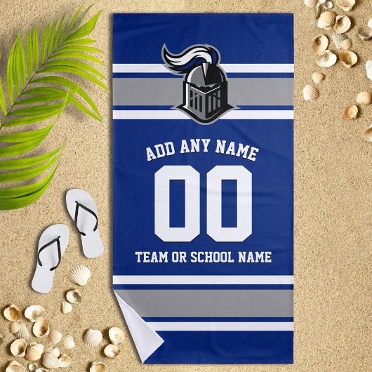 Serviette De Plage Couleurs d'équipe et mascotte personnalisées