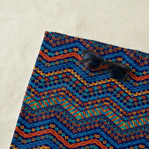Serviette De Plage Couleurs funèbres motifs d'ethnie africaine