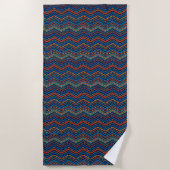 Serviette De Plage Couleurs funèbres motifs d'ethnie africaine (Devant)