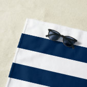 Serviette De Plage Couleurs modifiables avec bandes blanches Ajouter (En situation)