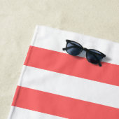 Serviette De Plage Couleurs modifiables avec bandes blanches Ajouter (En situation)