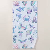 Couleurs pastel animaux de mer motif