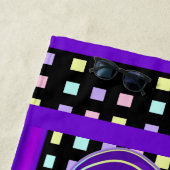 Serviette De Plage Couleurs pastel & coeurs violets battre (En situation)