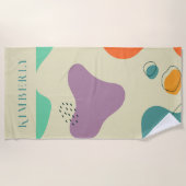 Serviette De Plage Couleurs pastel formes abstraites arrière - plan m (Devant)