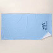 Serviette De Plage Couleurs personnalisées modifiables Élégant Script (Devant)