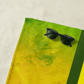 Serviette De Plage Couleurs Rasta Tropicales sur Grunge avec NOM en N (En situation)