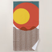 Serviette De Plage Coup de soleil Abstrait (Devant)