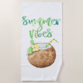 Serviette De Plage Coupe d'été Vibes de coco (Devant)