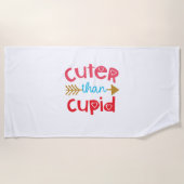 Serviette De Plage Couple Cadeau Plus doux que Cupid (Devant)