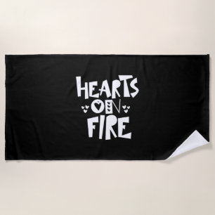 Serviette De Plage Couple Coeurs D'Art En Feu