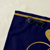 Serviette De Plage Couple côtier nautique Mme Mariage marine bleu or (En situation)