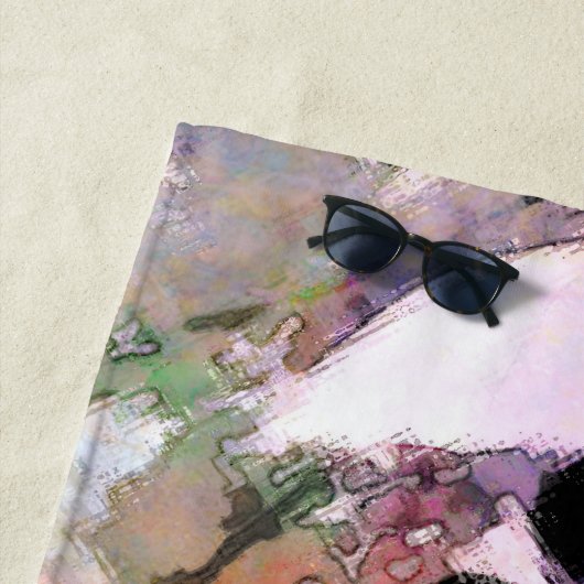 Serviette De Plage Couple en amour S'embrasser dans la pluie Art Abst (En situation)