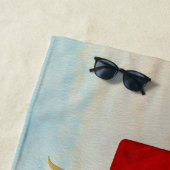 Serviette De Plage Couples d'aquarelle Monogramme Signal maritime Dra (En situation)