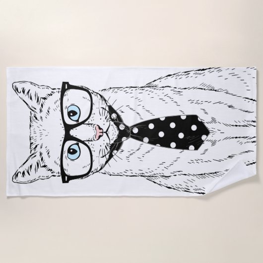 Serviette De Plage Couples de chat (Devant)