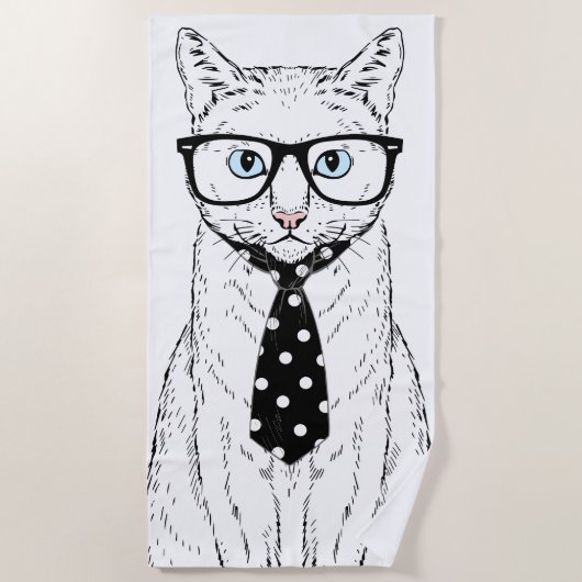 Serviette De Plage Couples de chat (Devant)