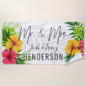 Serviette De Plage Couples Mariage personnalisé, Cadeau Anniversaire (Devant)