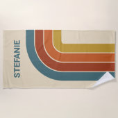 Serviette De Plage Courbe les années 70 rétro (Devant)