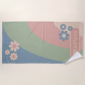Serviette De Plage Courbes rétro Super Floral (Devant)