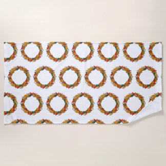 Serviette De Plage Couronne de feuilles automnales