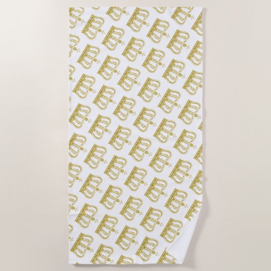 Serviette De Plage Couronne d'or - luxe royal (Devant)