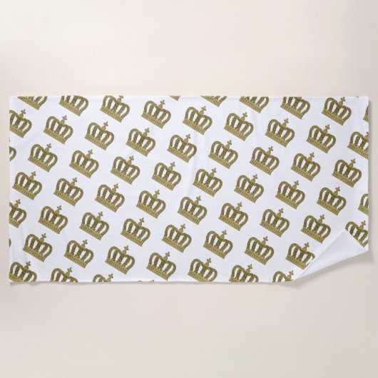 Serviette De Plage Couronne dorée - luxe royal 2 (Devant)