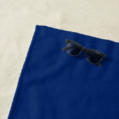 Serviette De Plage Couronne Royale Or Stylée Nom Bleu (En situation)