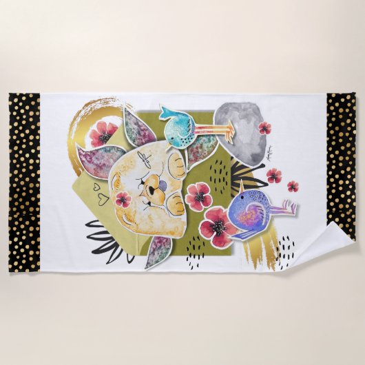 SERVIETTE DE PLAGE COURRIER COURRIER CHOSE-COURRIER (Devant)