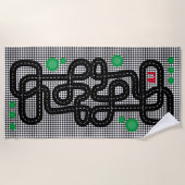 Serviette De Plage Course Piste Enfants Playmat Voitures Camions Nom  (Devant)