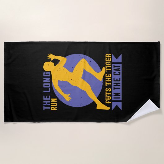 Serviette De Plage Course - Une longue course met le tigre dans la ca (Devant)