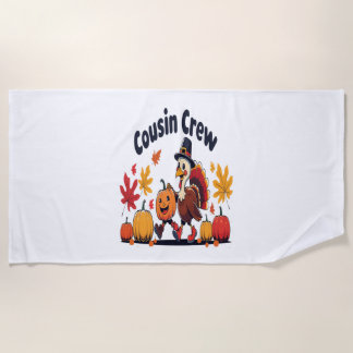 Serviette De Plage Cousin Crew Thanksgiving Citrouille